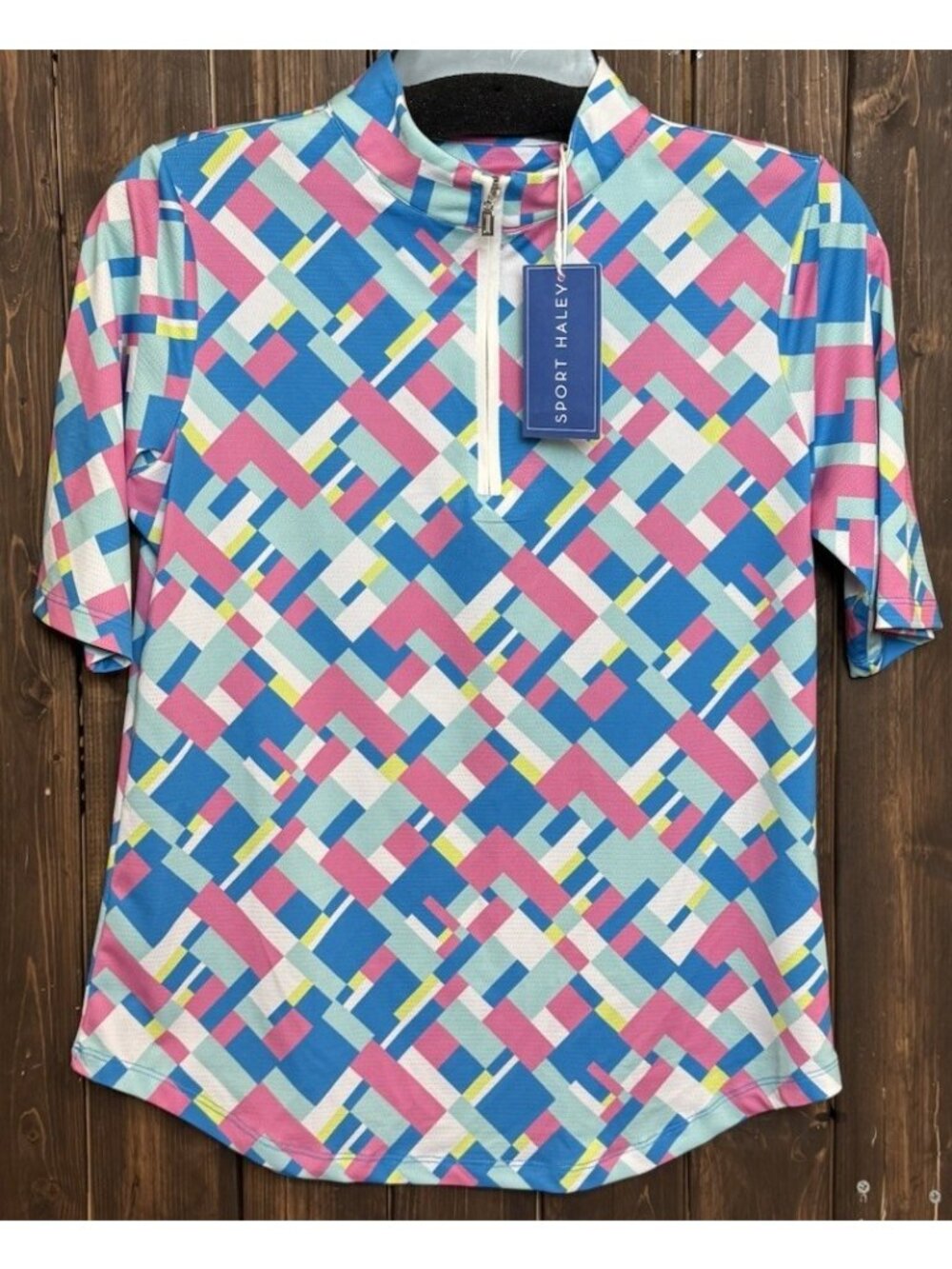 Sport Haley Women's Size Small Blue Pink Short Sleeve Athletic Polo Top Golf NEW